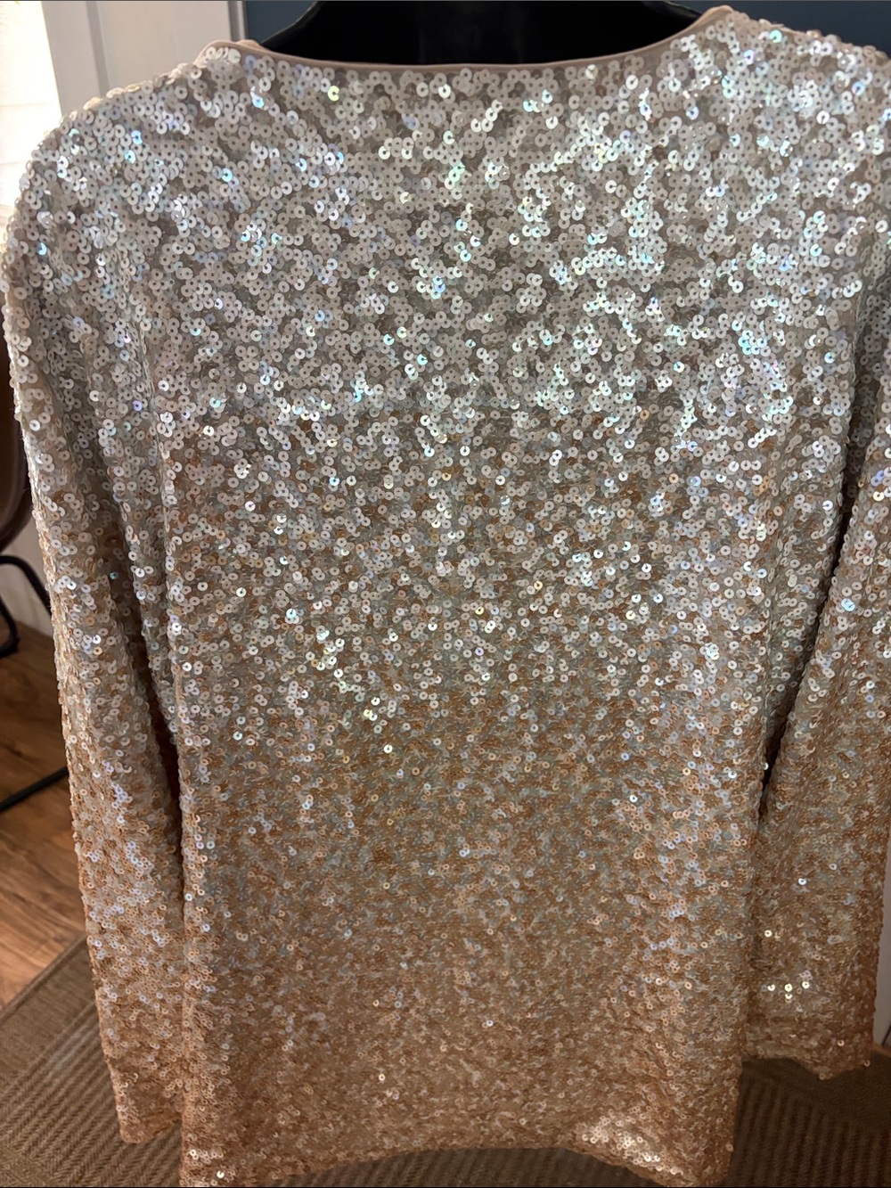 St. John Couture Long Sequin silk Evening Jacket SZ xl - Picture 4 of 10